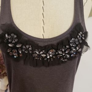 J.CREW Tank Top with gorgeous lace and beading.